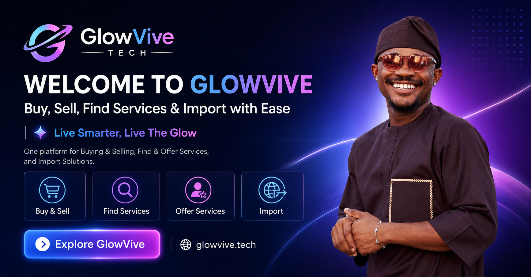 Welcome to GlowVive. Buy, sell, find services and import with ease.